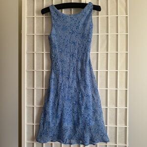 Vintage Blue Floral Dress